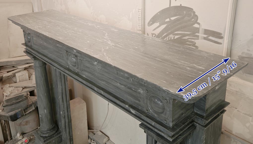 Napoleon III style mantel with detached columns in Turquin marble-8