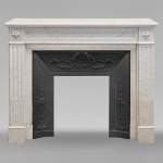 Louis XVI mantel in Carrara marble