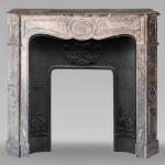 Louis XV style Pompadour mantel carved in Bois Jourdan marble