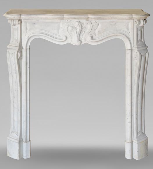 Small Louis XV mantel in Carrara marble-0