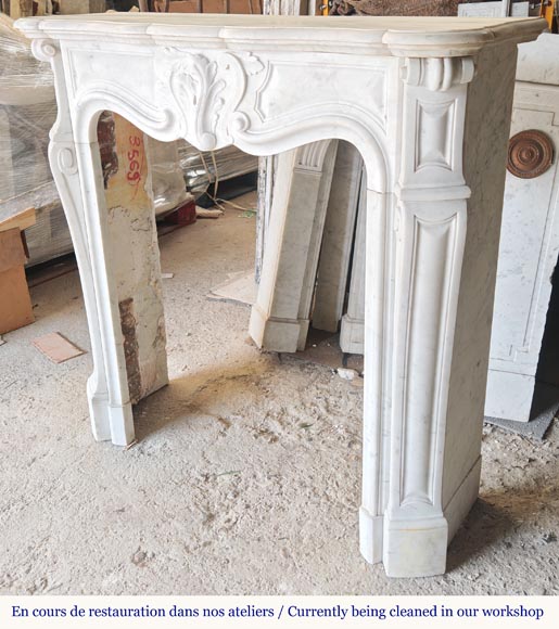 Small Louis XV mantel in Carrara marble-6