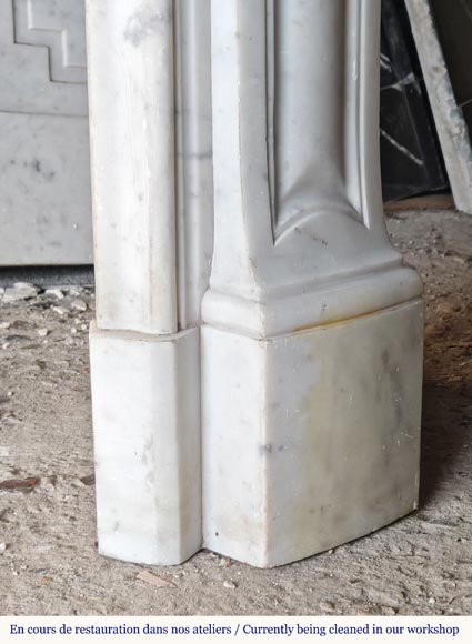 Small Louis XV mantel in Carrara marble-8