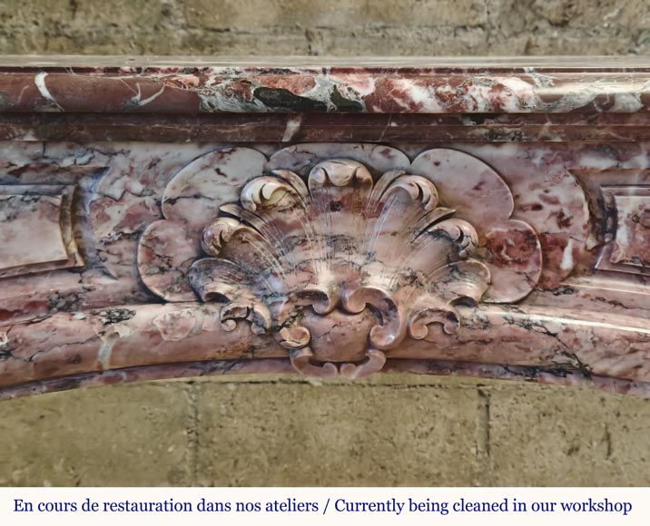 Fleur de Pécher pink marble Louis XV mantel-1