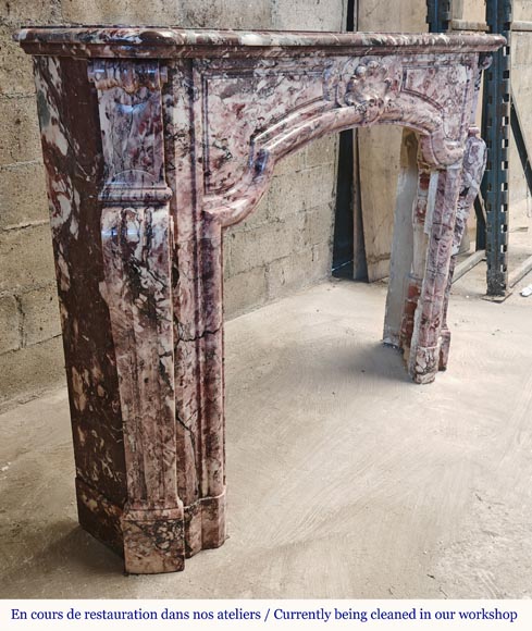 Fleur de Pécher pink marble Louis XV mantel-2