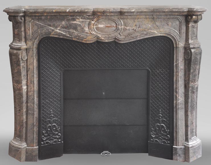 Antique Louis Xv Style Fireplace Pompadour Model In Enjugerais