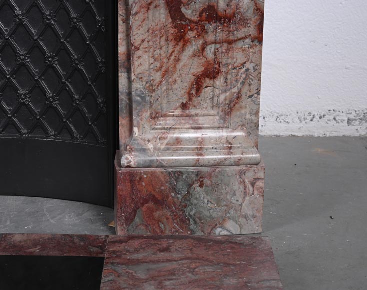 Regence style mantel in veined red marble-8