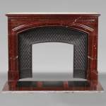 Louis XIV style Bolection mantel carved in Griotte marble