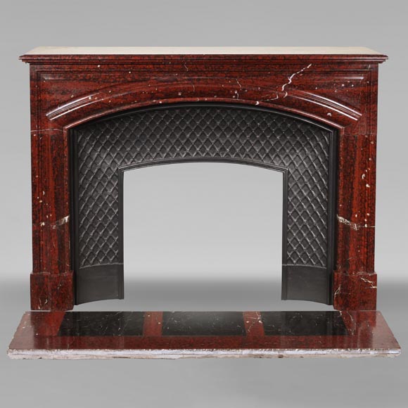 Louis XIV style Bolection mantel carved in Griotte marble-0