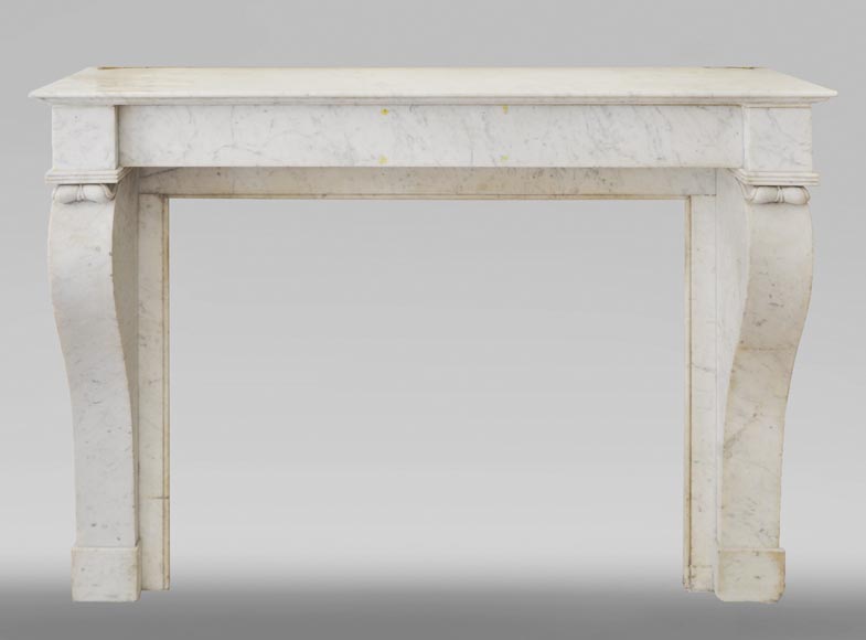 Antique Restoration Style Fireplace In Carrara Marble Marble