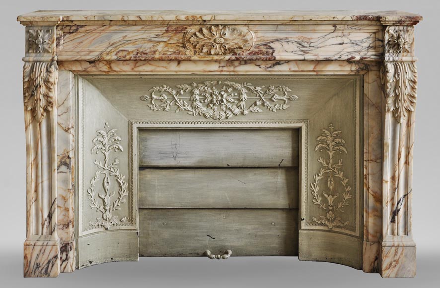 An Antique Louis Xvi Style Fireplace In Onyx Marble Marble