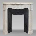 Louis XV style Pompadour mantel in Carrara marble