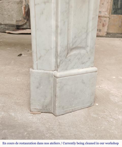 Louis XV style Pompadour mantel in Carrara marble-7