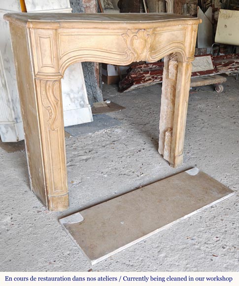 Louis XV period stone mantel-2