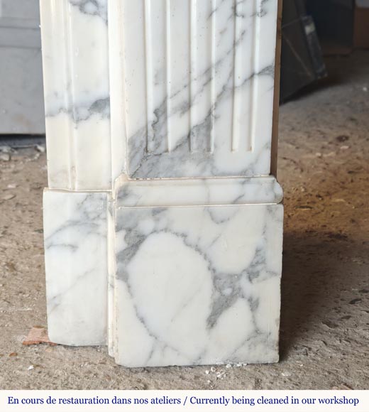 Louis XVI style mantel in Arabescato marble decorated with fluting-7