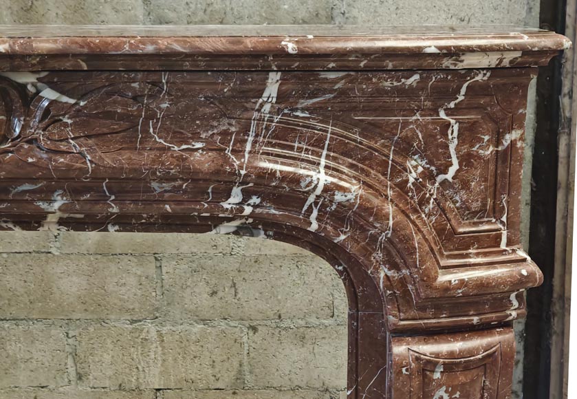 Regence style mantel in Rouge du Nord marble-8