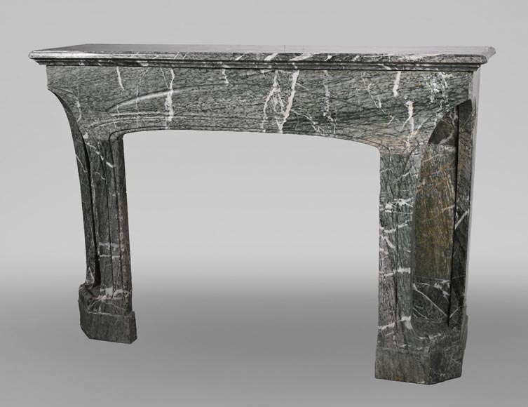 Art Nouveau Mantelpiece in Green Campan Marble-9