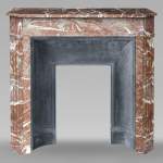 Louis XVI style mantel carved in red marble