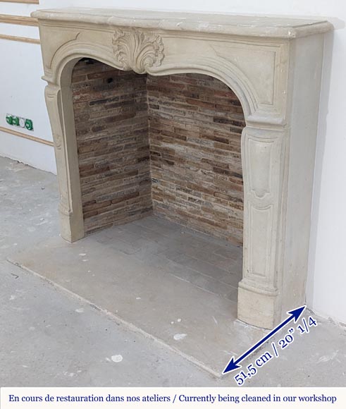 Louis XV style mantel adorned with a carved stone palmette-5