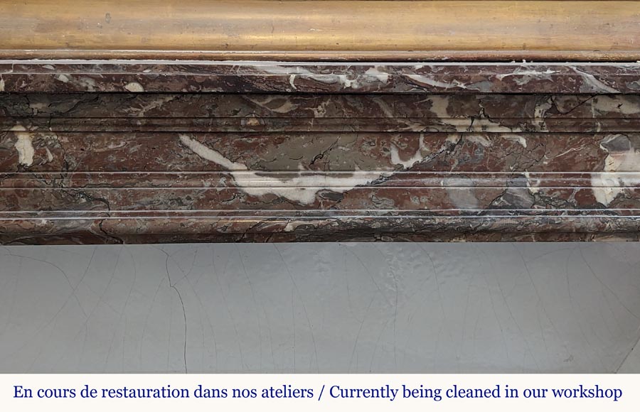 Louis XVI period mantel in Rouge Royal marble-1