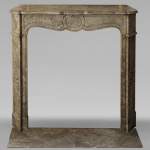 Louis XV style Pompadour mantel carved in Lunel marble