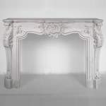 Jules CANTINI (attributed to) - Large Napoleon III style mantel in highly carved Carrara marble