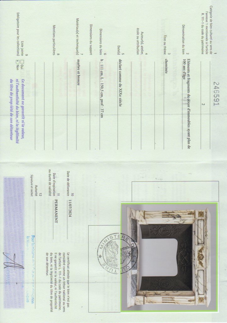 Export certificate