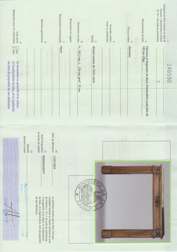 Export certificate