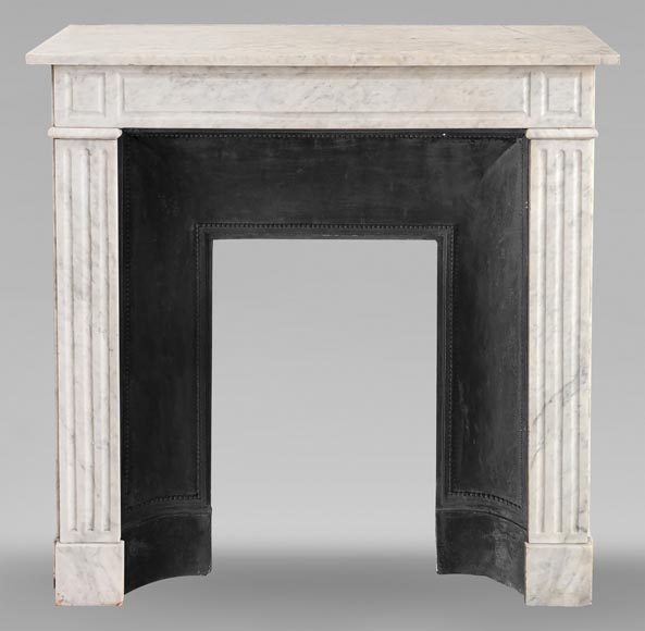 Louis XVI style mantel carved in Carrara marble-0