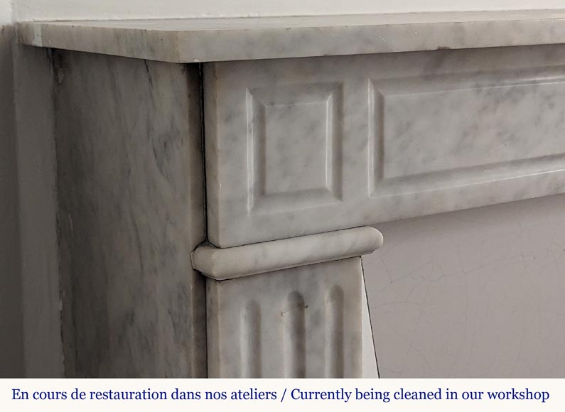 Louis XVI style mantel carved in Carrara marble-3