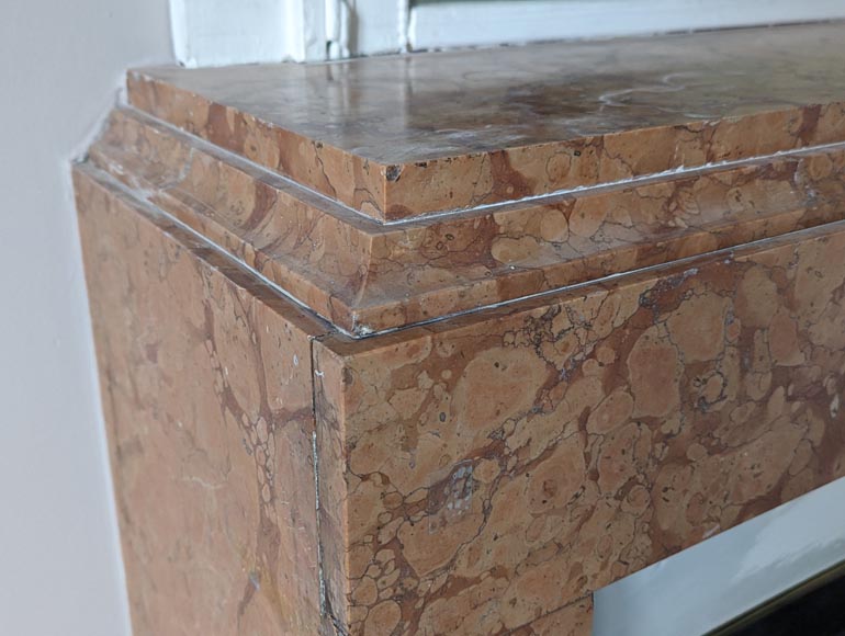 Art Deco mantel in Breche orange marble-3