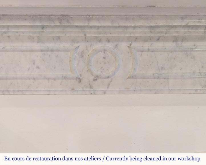 Louis XV style Pompadour mantel in Carrara marble-1