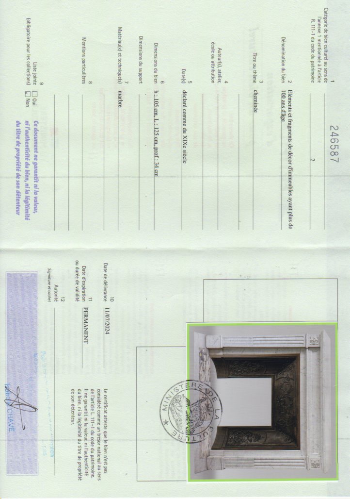 Export certificate