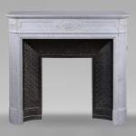 Louis XVI style Carrara marble mantel with rounded corners