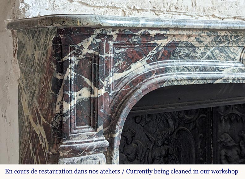 Small Louis XV period mantel in Campan marble-4