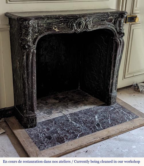 Small Louis XV style mantel in red Levanto marble-3