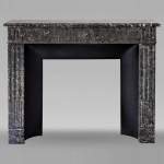 Louis XVI period mantel in Gris Saint Anne marble