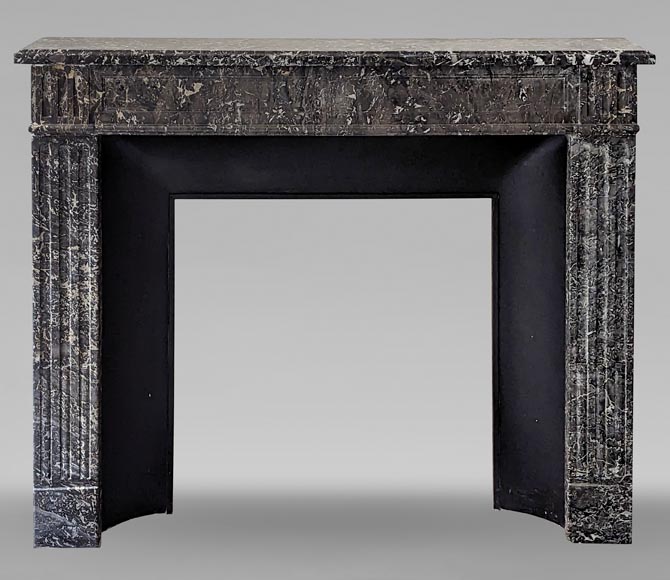 Louis XVI period mantel in Gris Saint Anne marble-0