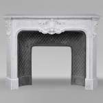 Jules CANTINI, Marseille, Napoleon III style mantel richly carved in Carrara marble