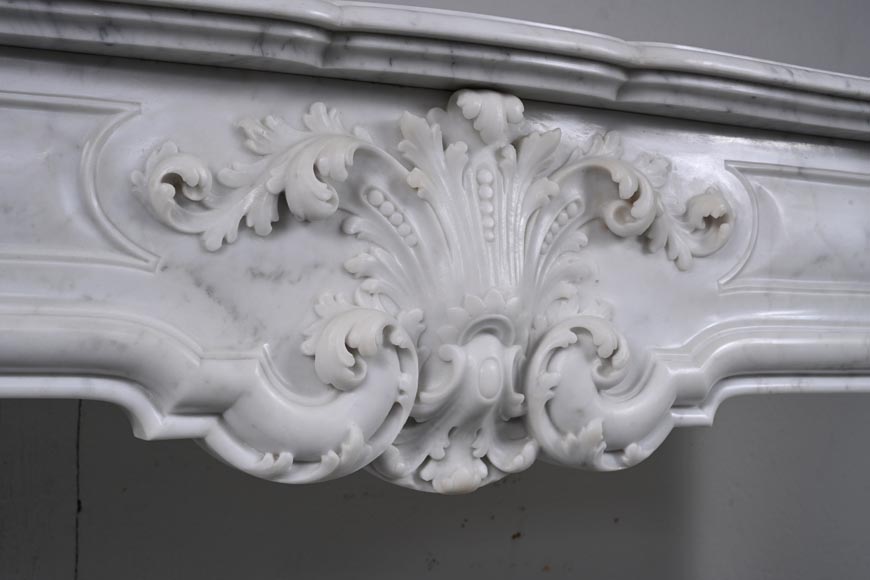 Jules CANTINI, Marseille, Napoleon III style mantel richly carved in Carrara marble-2