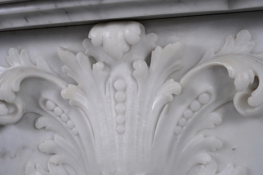 Jules CANTINI, Marseille, Napoleon III style mantel richly carved in Carrara marble-5