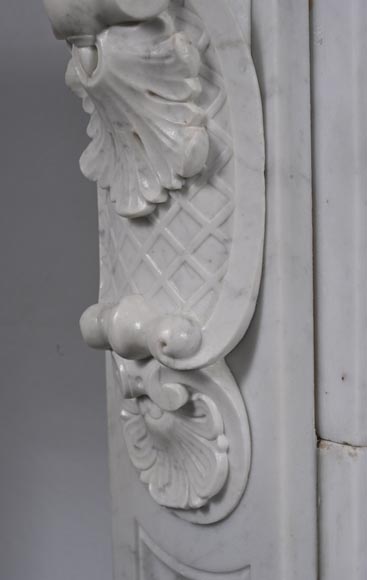 Jules CANTINI, Marseille, Napoleon III style mantel richly carved in Carrara marble-8