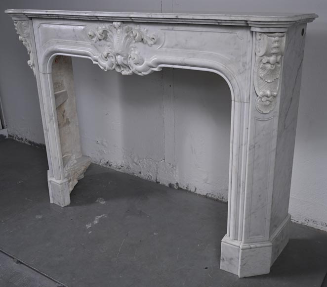 Jules CANTINI, Marseille, Napoleon III style mantel richly carved in Carrara marble-10