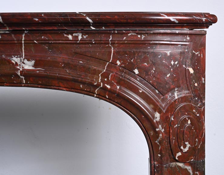 Regence style mantel carved in Griotte red marble-7