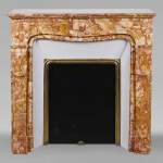Regence style mantel in red and orange brèché marble