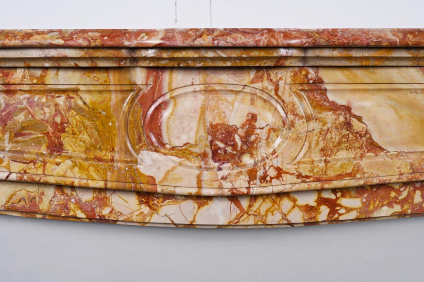 Regence style mantel in red and orange brèché marble-1