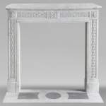 Louis XVI style mantel in Carrara marble decorated with a holly frieze
