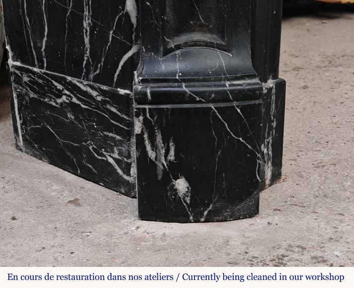 Louis XV style Pompadour mantel in black Marquina marble-3