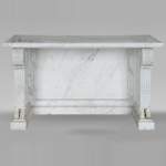 Louis XVI marble console with goat's feet