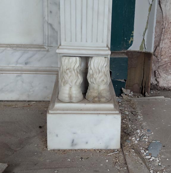 Louis XVI marble console with goat's feet-8