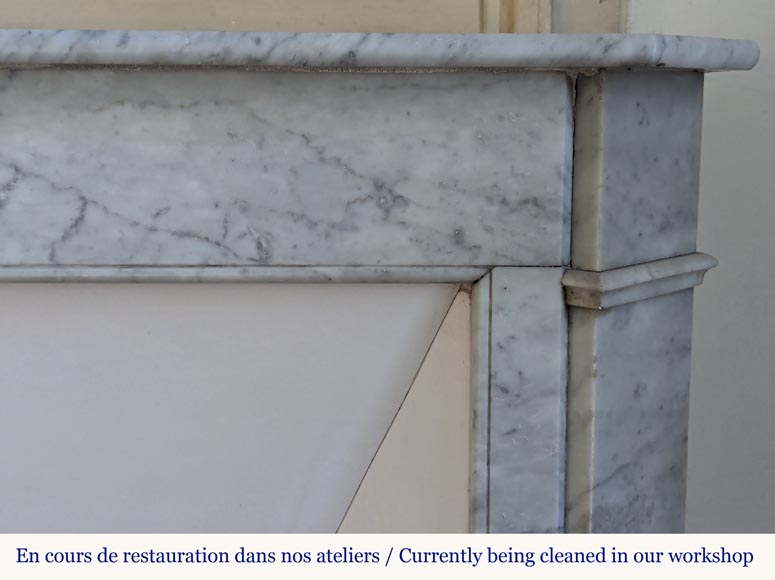 Louis XVI mantel in Carrara marble-6